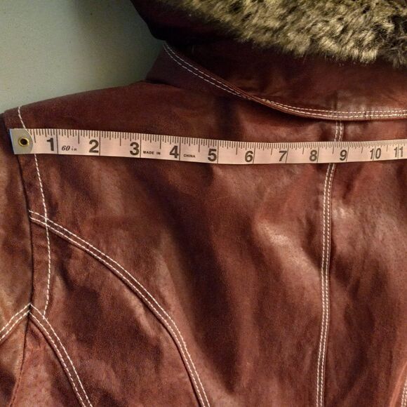 Bradley Bayou Rose Leather and Faux Fur Collar/lining Jacket - Picture 12 of 15